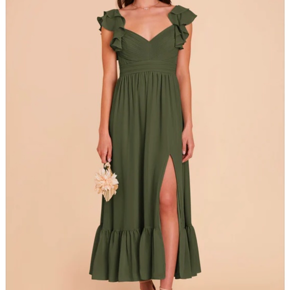 Birdy Grey Michelle Olive Chiffon Dress - Picture 1 of 5